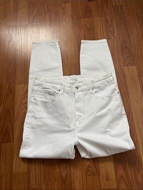 Good American White High Rise Slim Ankle Jeans Sz 16